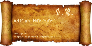Végh Máté névjegykártya