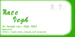 mate vegh business card